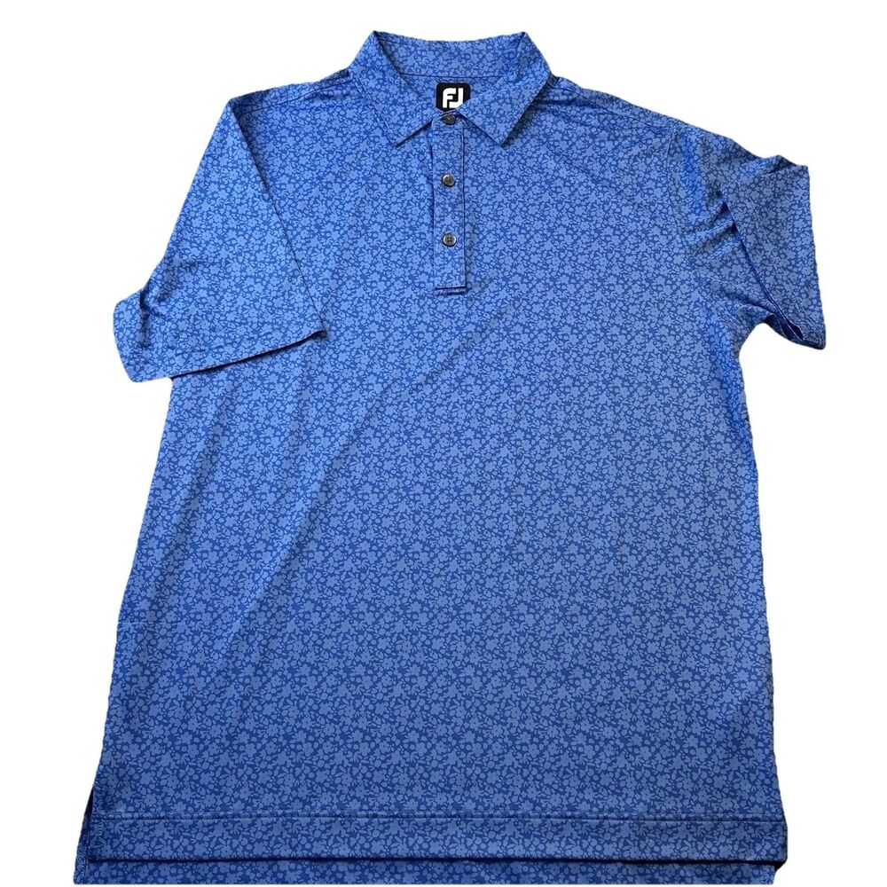 Footjoy FJ Floral Short Sleeve Golf  Polo Shirt Size L